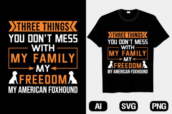 American Foxhound Typography T-shirt V8: A Bold Graphics Choice