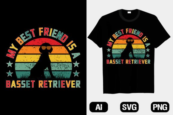 Basset Retriever Dog Vector T-shirt: A Charming Graphic for Local Brands