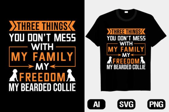 Bearded Collie Typography T-shirt V 31: A Bold Graphic for Dog Lover Content