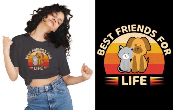 Best Friends Dog Typography T-shirt for Graphic Design