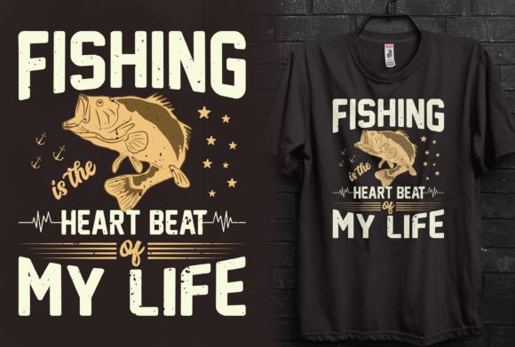 Fishing is the Heart Beat: A Graphic for T-Shirt Designs