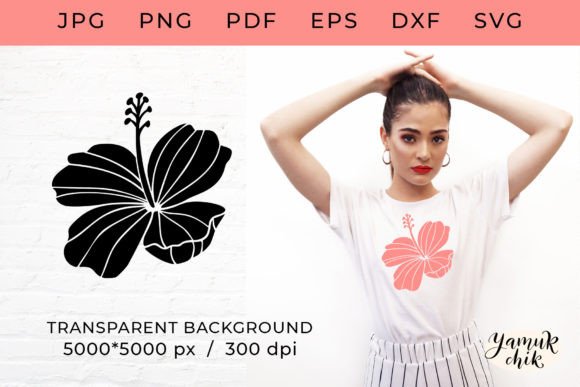Hibiscus Flower SVG Cut for T-Shirt Designs and Graphics