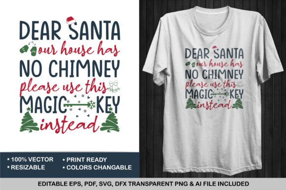 Magic Key Christmas T-shirt: A Festive Embroidery Delight