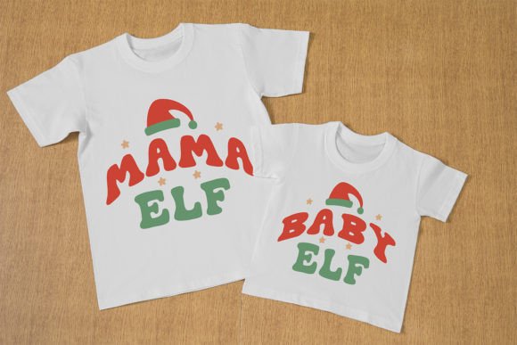 Mama Elf and Baby Elf T-Shirt Design for Graphics
