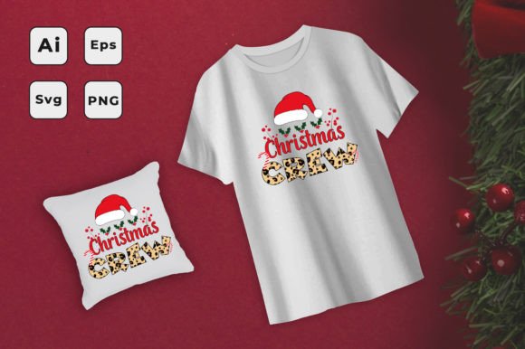Merry Christmas Crew T-shirt Design: A Festive Graphic Asset