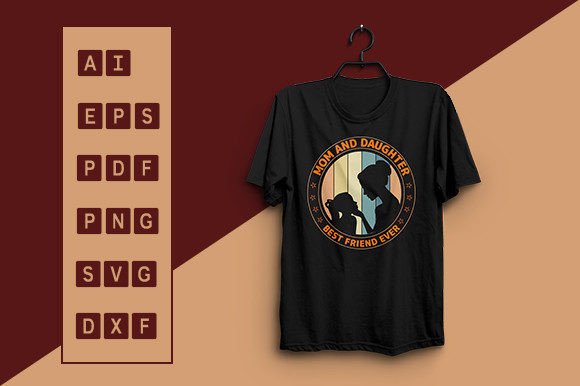 Mom and Daughter Mother's Day T-Shirt Graphics