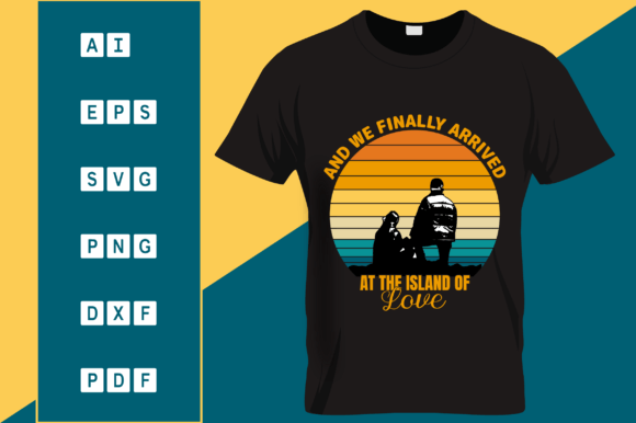 Vintage Design Couple Sunset: A Perfect T-Shirt Graphics Asset